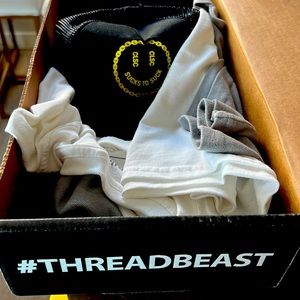 New in box. Never worn. Threadbeast hat, shirt and polo. size XL.